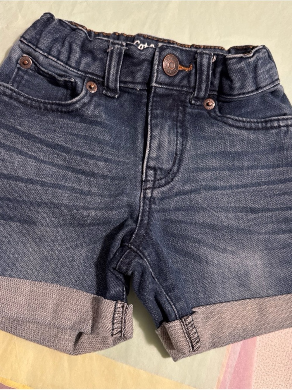 Cat & Jack Dark Blue Rolled Hem Denim Shorts